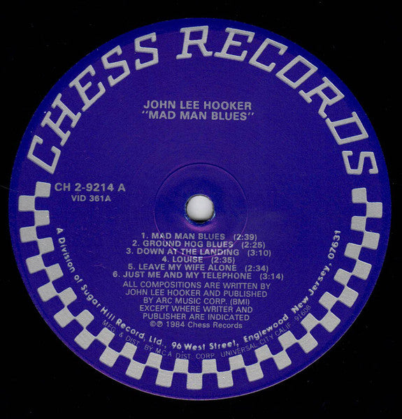 John Lee Hooker : Mad Man Blues (2xLP, Comp, RE, Glo)