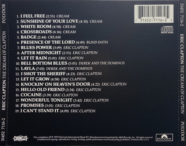 Eric Clapton : The Cream Of Clapton (CD, Comp, RE, RM, UML)