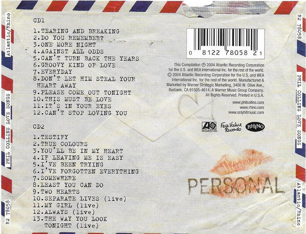 Phil Collins : Love Songs (A Compilation... Old And New) (2xCD, Comp)