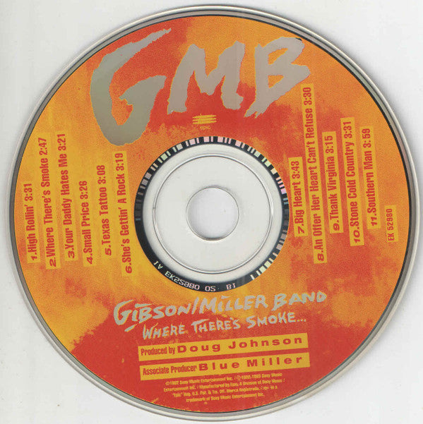 Gibson/Miller Band : Where There's Smoke... (CD, Album)
