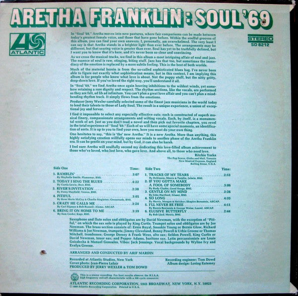 Aretha Franklin : Soul '69 (LP, Album, MO )