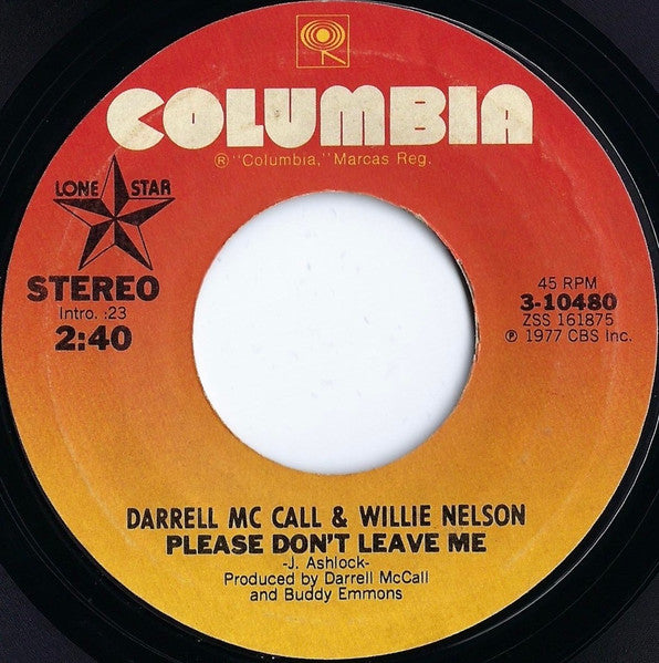 Darrell Mc Call* & Willie Nelson : Lily Dale / Please Don't Leave Me (7", Single, Styrene)