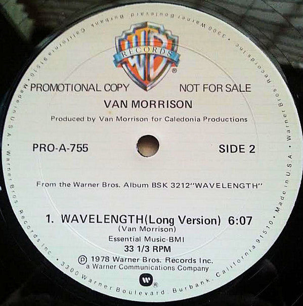 Van Morrison : Wavelength (12", Promo)