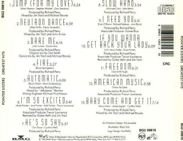 Pointer Sisters : Greatest Hits (CD, Comp, Club)