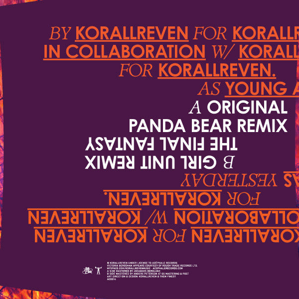 Korallreven : As Young As Yesterday (12", Single, Ora)