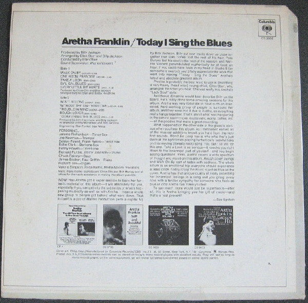 Aretha Franklin : Today I Sing The Blues (LP, Comp)