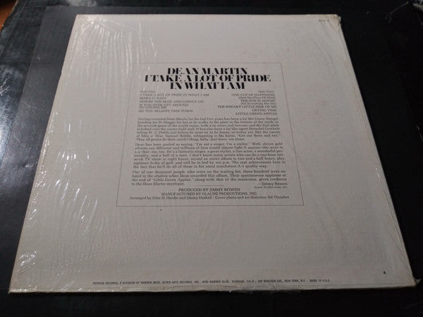Dean Martin : I Take A Lot Of Pride In What I Am (LP, Album, Ter)