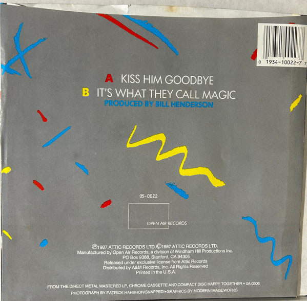 The Nylons : Kiss Him Goodbye (7", Single, Styrene, Car)