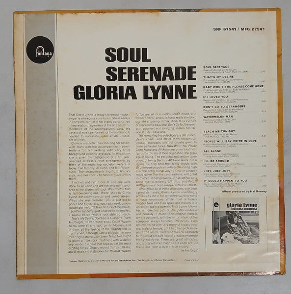 Gloria Lynne : Soul Serenade (LP, Album, Mono)