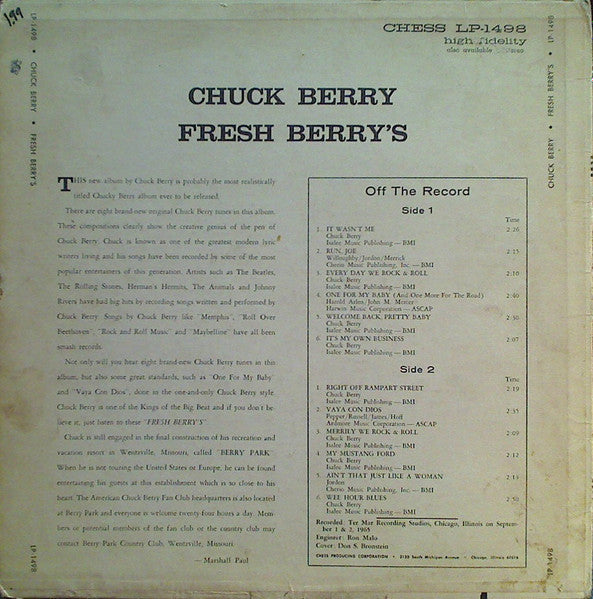 Chuck Berry : Fresh Berry's (LP, Album, Mono)