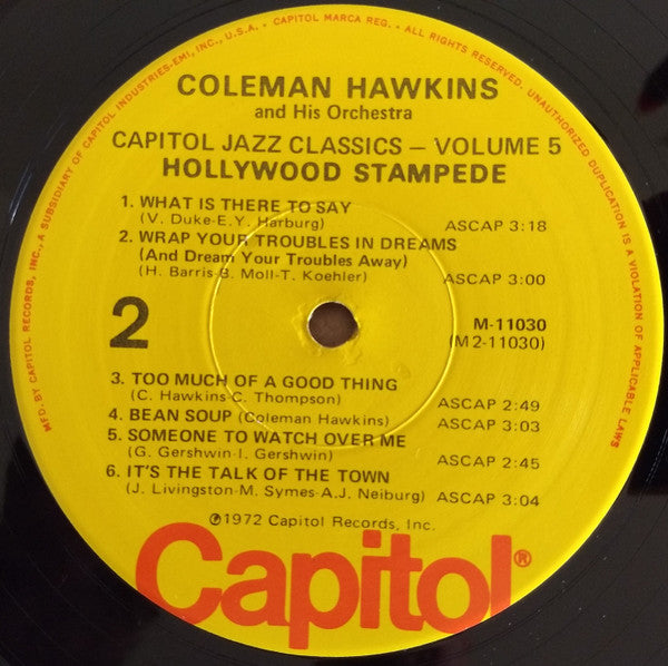 Coleman Hawkins And His Orchestra : Hollywood Stampede (Vinyl, VG
