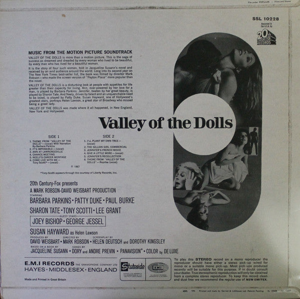 John Williams (4) With Dory Previn And André Previn : Valley Of The Dolls (Music From The Motion Picture Soundtrack) (LP, Album)