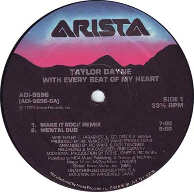 Taylor Dayne : With Every Beat Of My Heart (12")