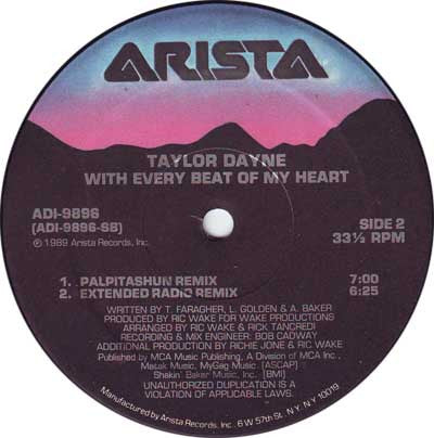 Taylor Dayne : With Every Beat Of My Heart (12")