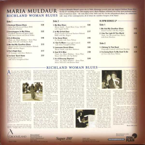 Maria Muldaur : Richland Woman Blues (LP + LP + Album, 180)