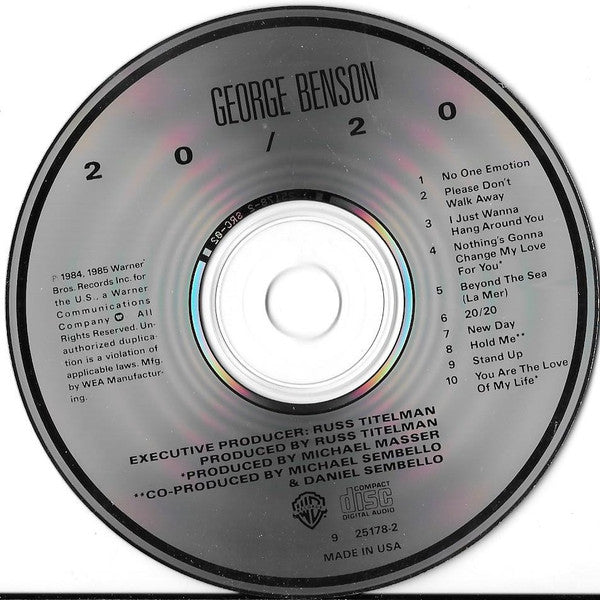 George Benson : 20/20 (CD, Album)