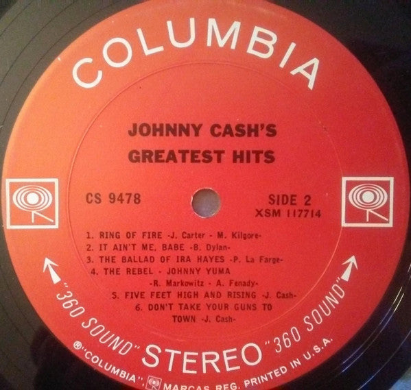 Johnny Cash : Johnny Cash's Greatest Hits (Volume 1) (LP, Comp, Pit)