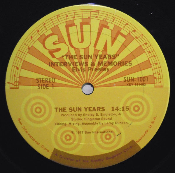 Elvis Presley : Interviews And Memories Of:  The Sun Years (LP, Album, P/Mixed, Ter)