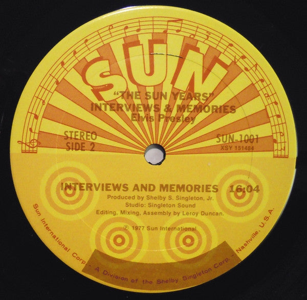 Elvis Presley : Interviews And Memories Of:  The Sun Years (LP, Album, P/Mixed, Ter)