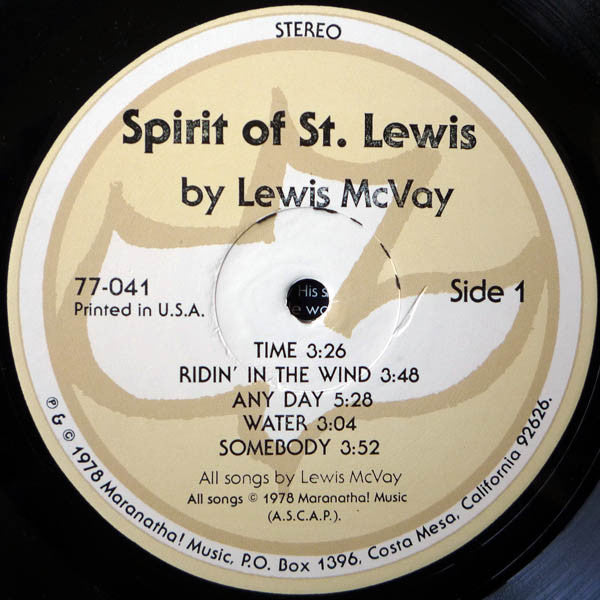 Lewis McVay : Spirit Of St. Lewis (LP, Album)