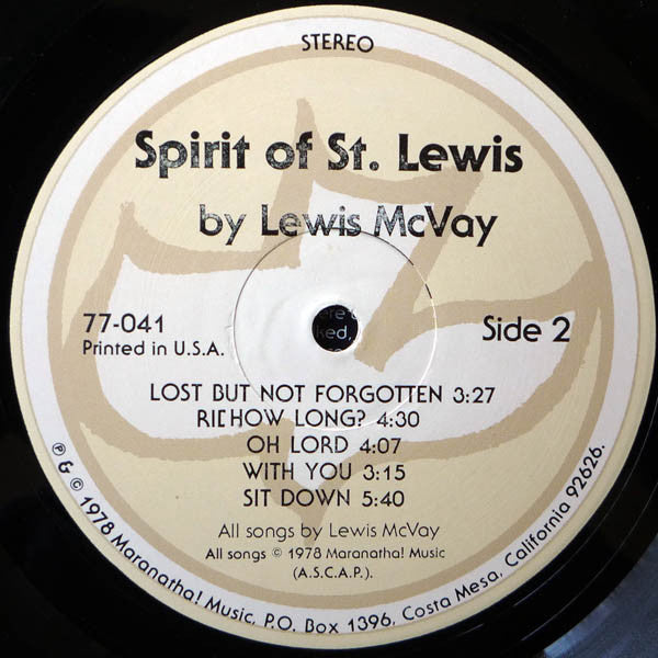 Lewis McVay : Spirit Of St. Lewis (LP, Album)