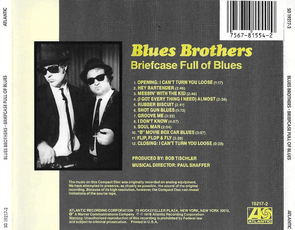 Blues Brothers* : Briefcase Full Of Blues (CD, Album, RE, RP)