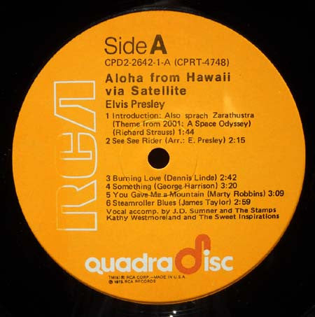 Elvis* : Aloha From Hawaii Via Satellite (2xLP, Album, Quad, Ora)