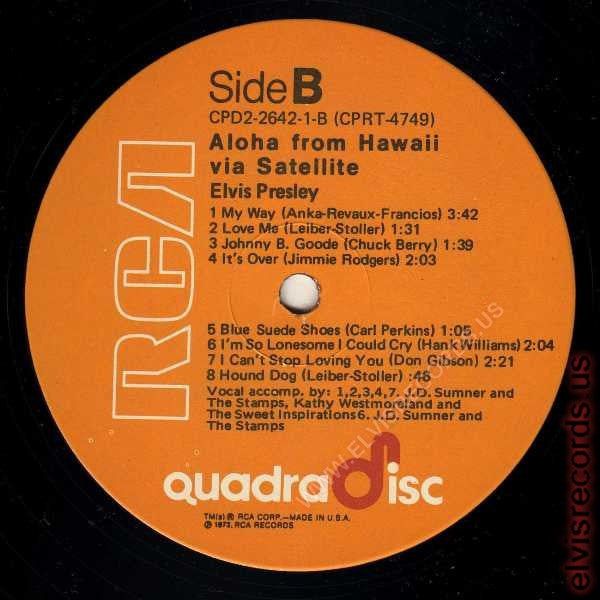 Elvis* : Aloha From Hawaii Via Satellite (2xLP, Album, Quad, Ora)