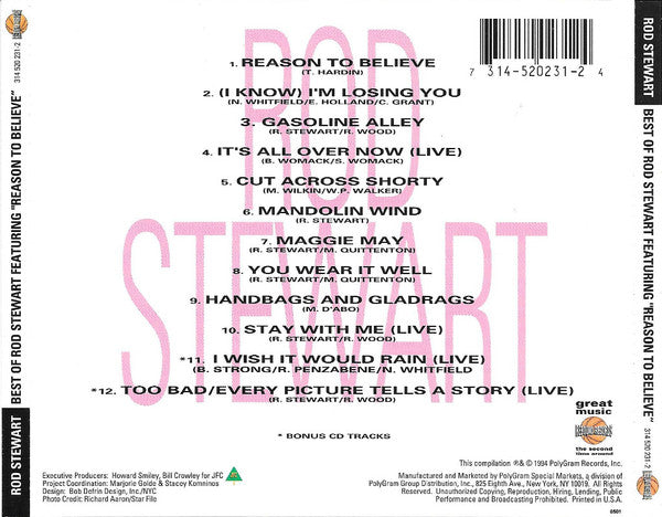 Rod Stewart : Best Of Rod Stewart (CD, Comp)