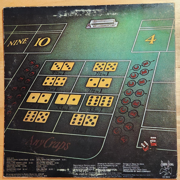 Bad Company (3) : Straight Shooter (LP, Album, Club, Ter)