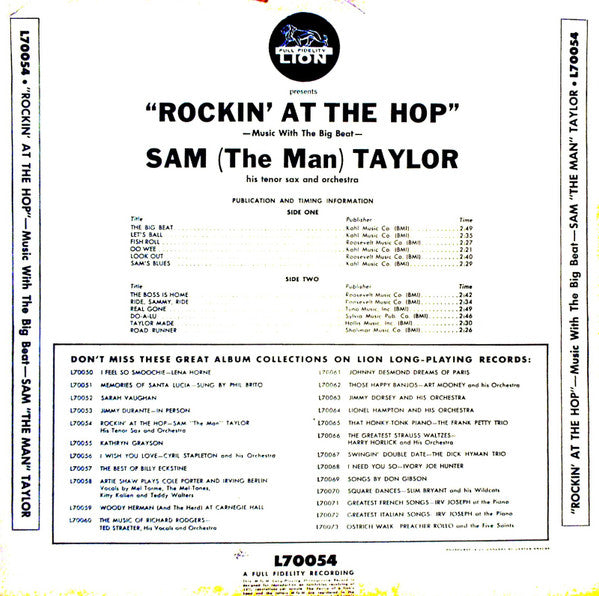 Sam "The Man" Taylor* : Rockin At The Hop (LP, Album)