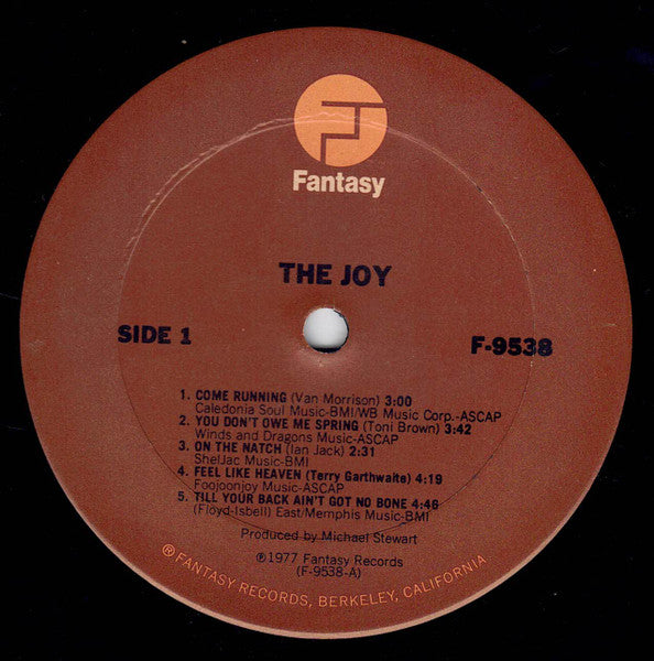Toni Brown & Terry Garthwaite : The Joy (LP, Album, Ter)