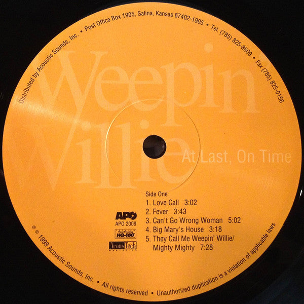 Weepin' Willie* : At Last, On Time (LP, Album, 180)