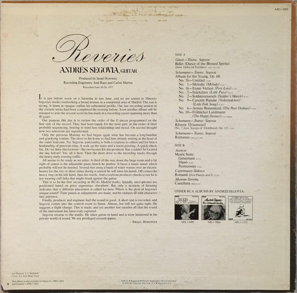 Segovia* : Reveries (LP, Album)