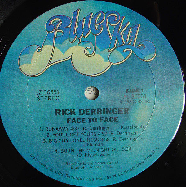 Rick Derringer : Face To Face (LP, Album)