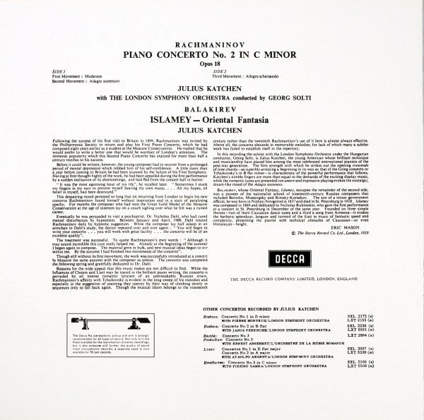 Rachmaninov*, Katchen*, London Symphony*, Solti* : Piano Concerto No. 2 (LP, Album, RE, RM, 180)
