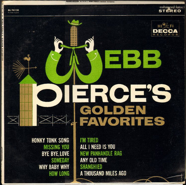 Webb Pierce : Webb Pierce's Golden Favorites (LP, Comp, Pin)