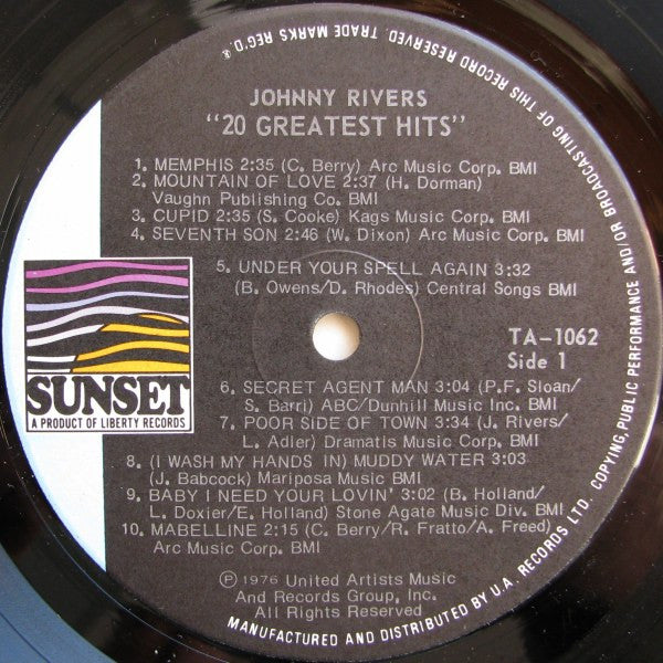 Johnny Rivers : 20 Greatest Hits (LP, Comp)
