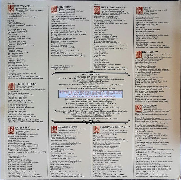 England Dan & John Ford Coley : I Hear The Music (LP, Album)