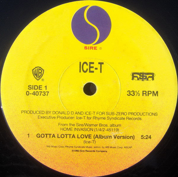 Ice-T : Gotta Lotta Love (12", Maxi)