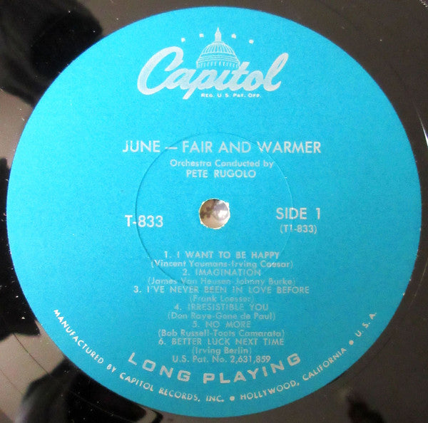 June Christy : Fair And Warmer! (LP, Album, Mono, Scr)