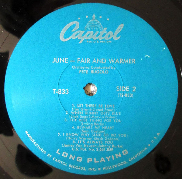 June Christy : Fair And Warmer! (LP, Album, Mono, Scr)