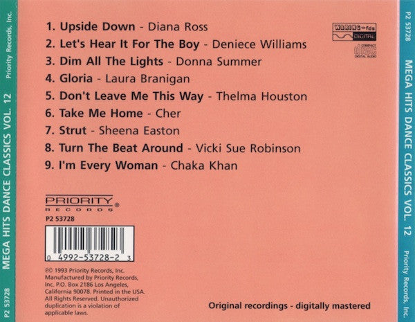 Various : Mega Hits Disco Volume 12 (CD, Comp)