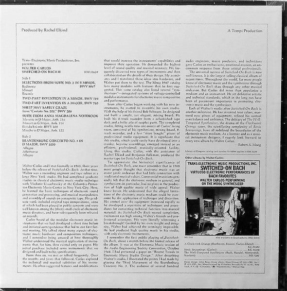 Walter Carlos, Bach* : Switched-On Bach II (LP, Album)