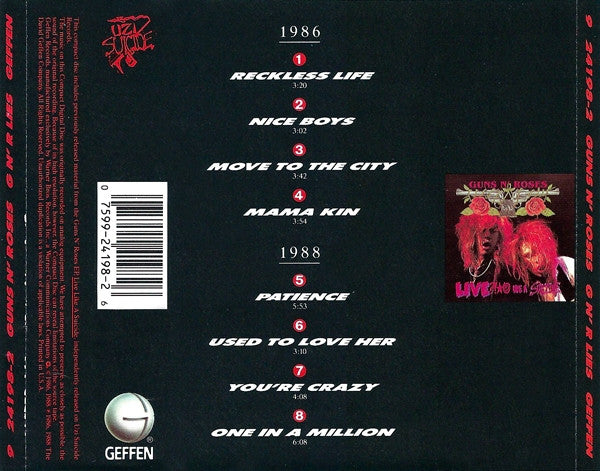 Guns N' Roses : G N' R Lies (CD, Album, Unc)