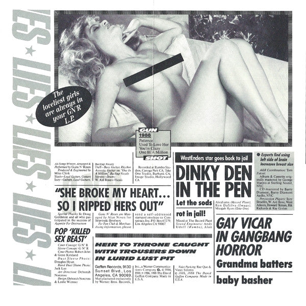 Guns N' Roses : G N' R Lies (CD, Album, Unc)