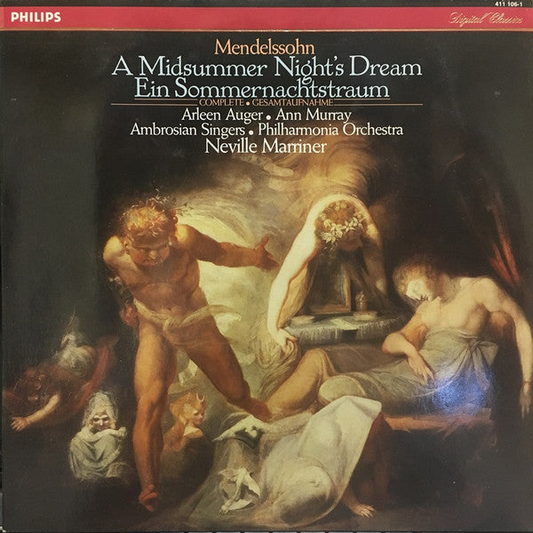 Mendelssohn*, Arleen Auger · Ann Murray · The Ambrosian Singers, Philharmonia Orchestra · Neville Marriner* : A Midsummer Night's Dream (Complete) (LP)