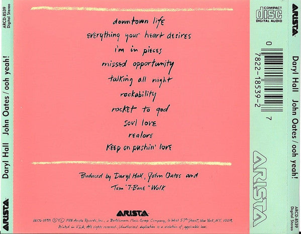 Daryl Hall John Oates* : Ooh Yeah! (CD, Album)