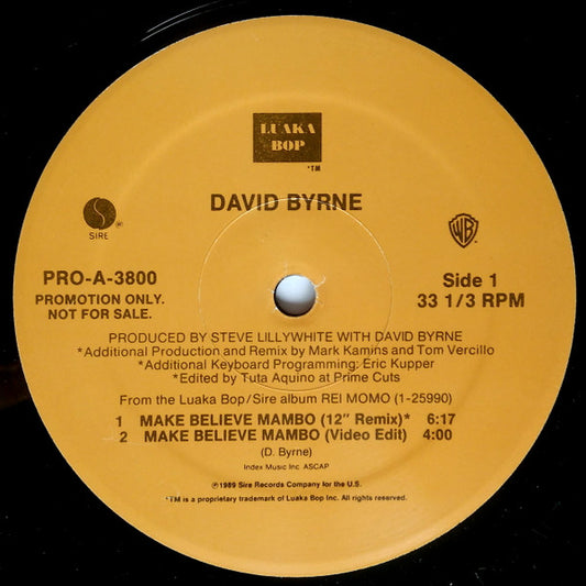 David Byrne : Make Believe Mambo (12", Promo)