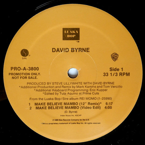 David Byrne : Make Believe Mambo (12", Promo)